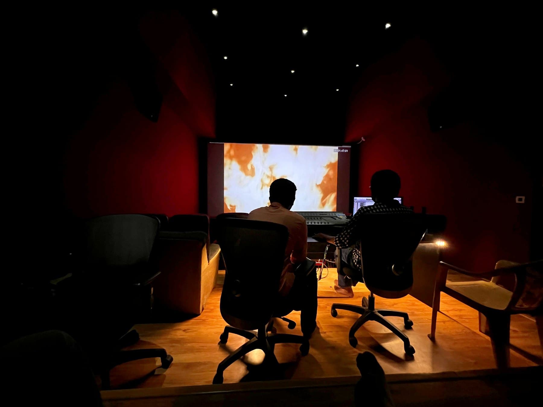 At a film mix session