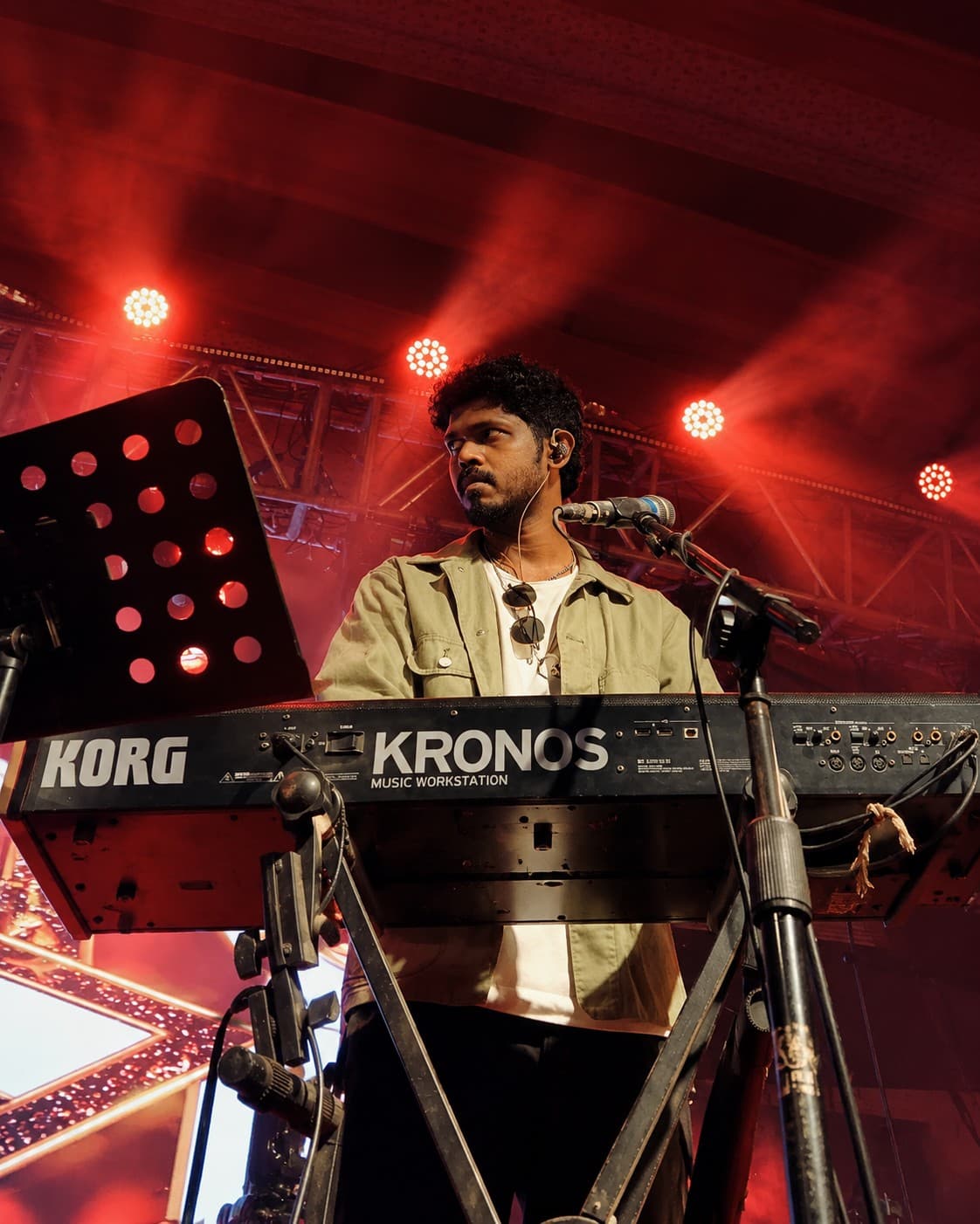 Surya Srini performing on keys